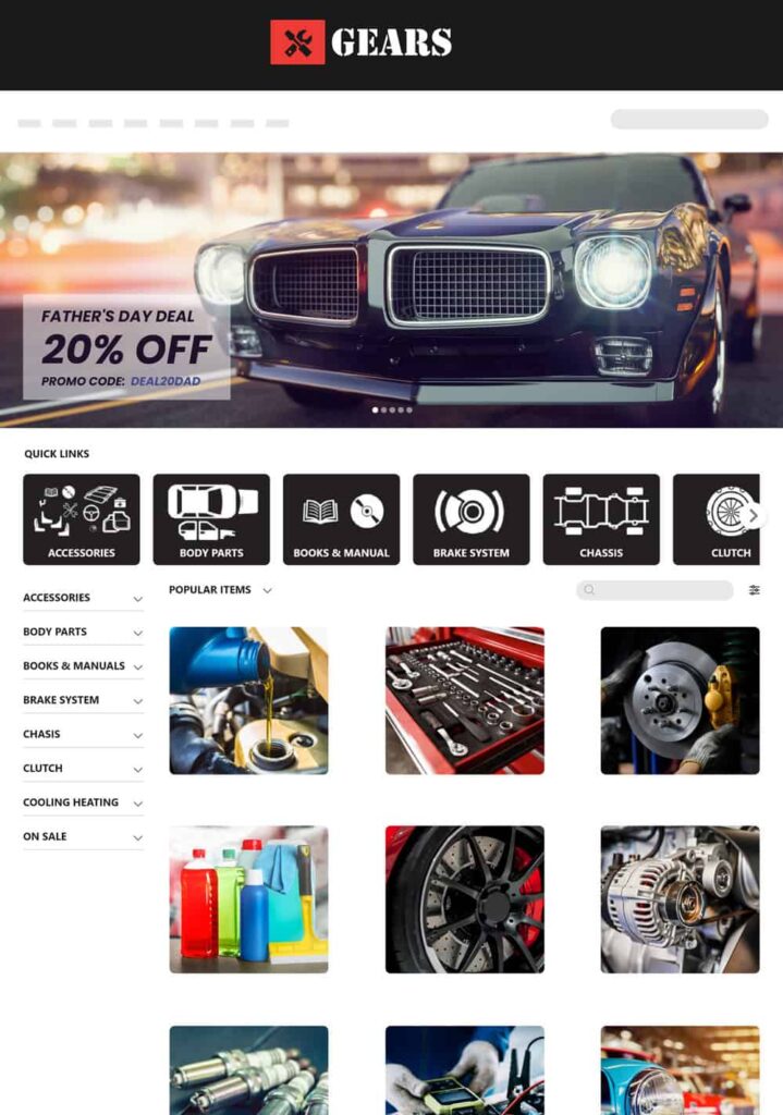 Web Store Theme Gears