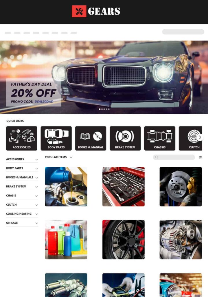 Web Store Theme Gears Web Store Theme Gears