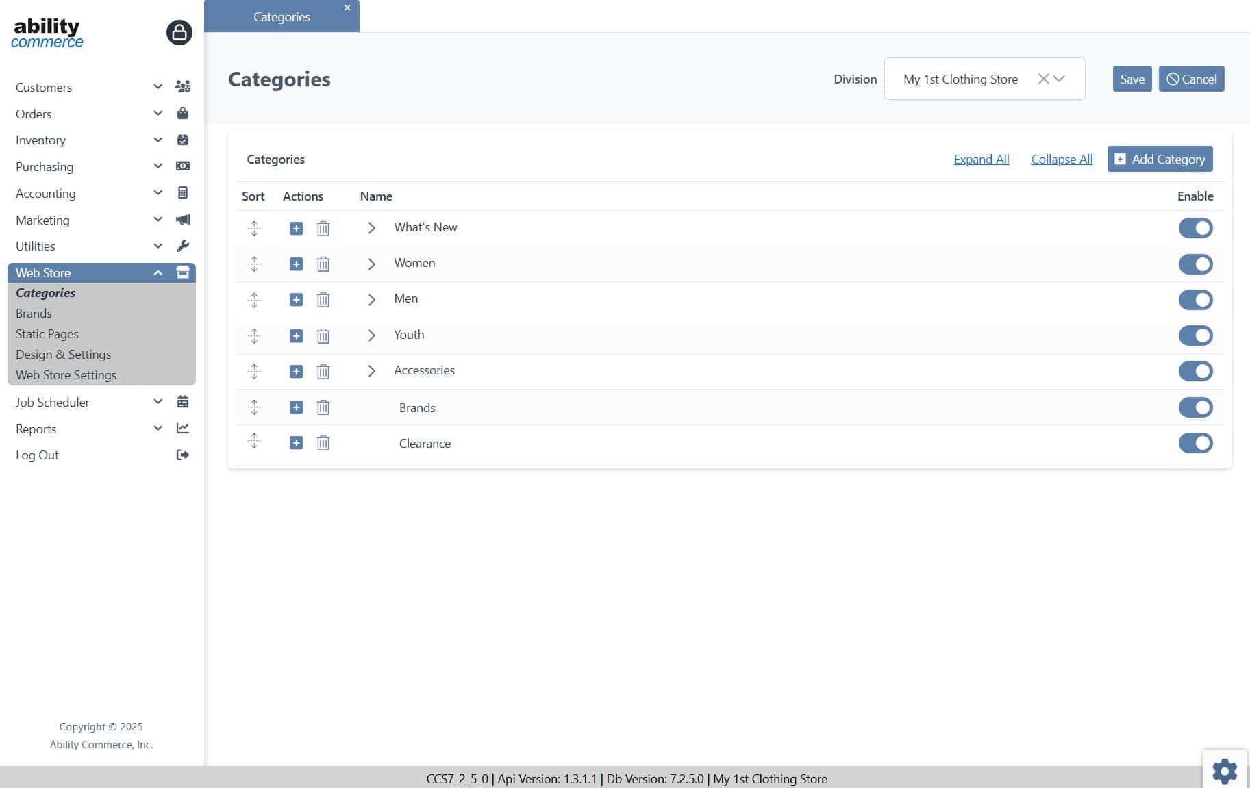 Web Store Categories Web Store Categories