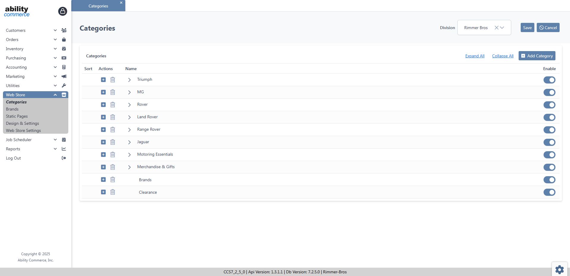 Web Store Categories Main Screenshot Web Store Categories Main Screenshot