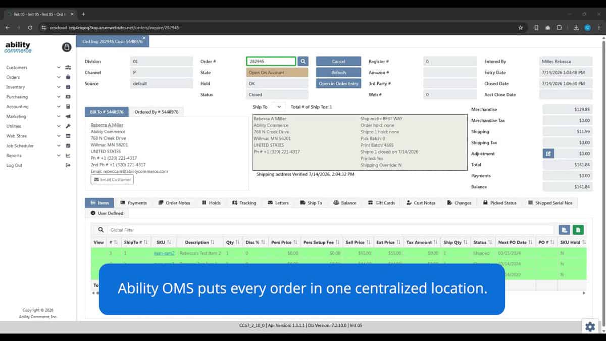 Order Visibility